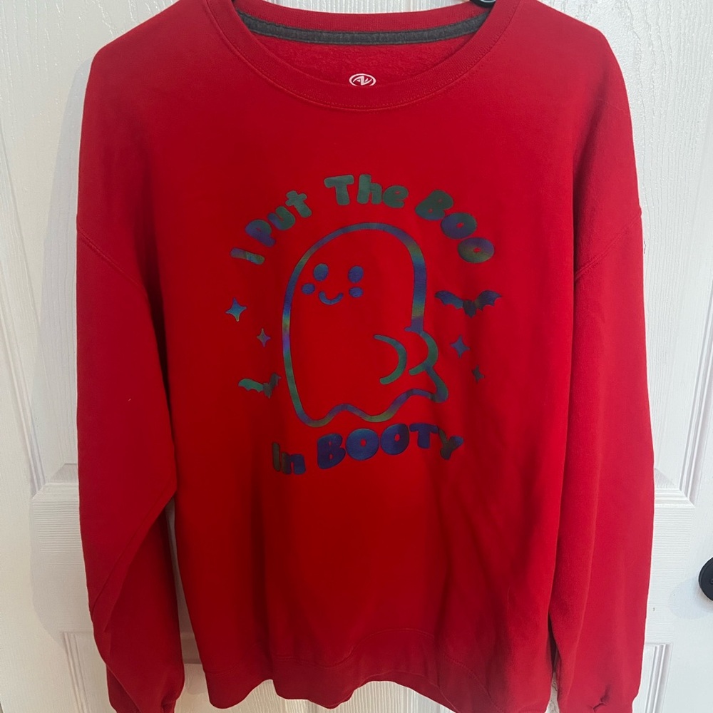 Red Graphic Halloween Sweater